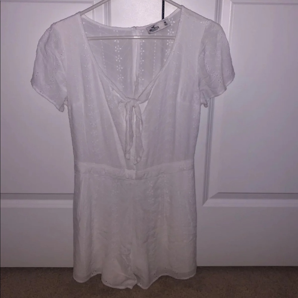 white hollister romper